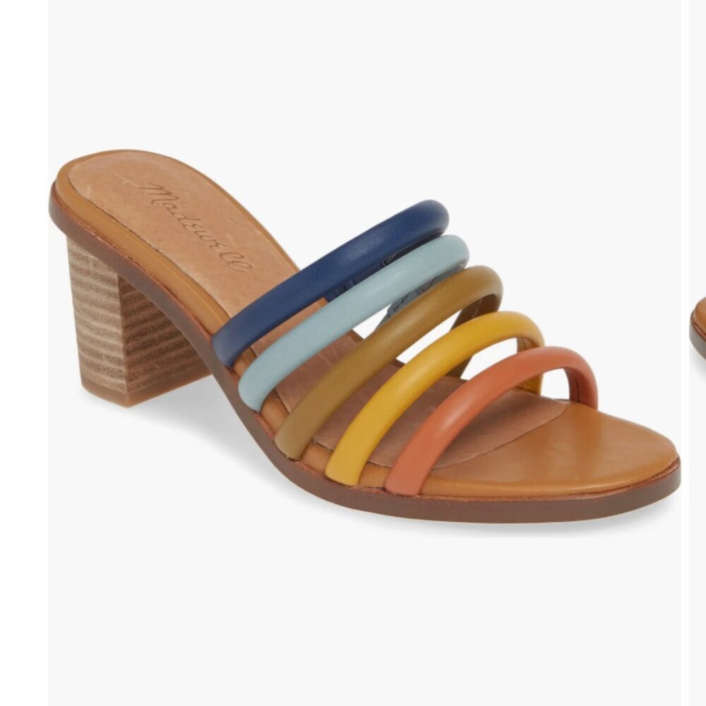 Madewell The Addie High Heel Mule Rainbow Size 7